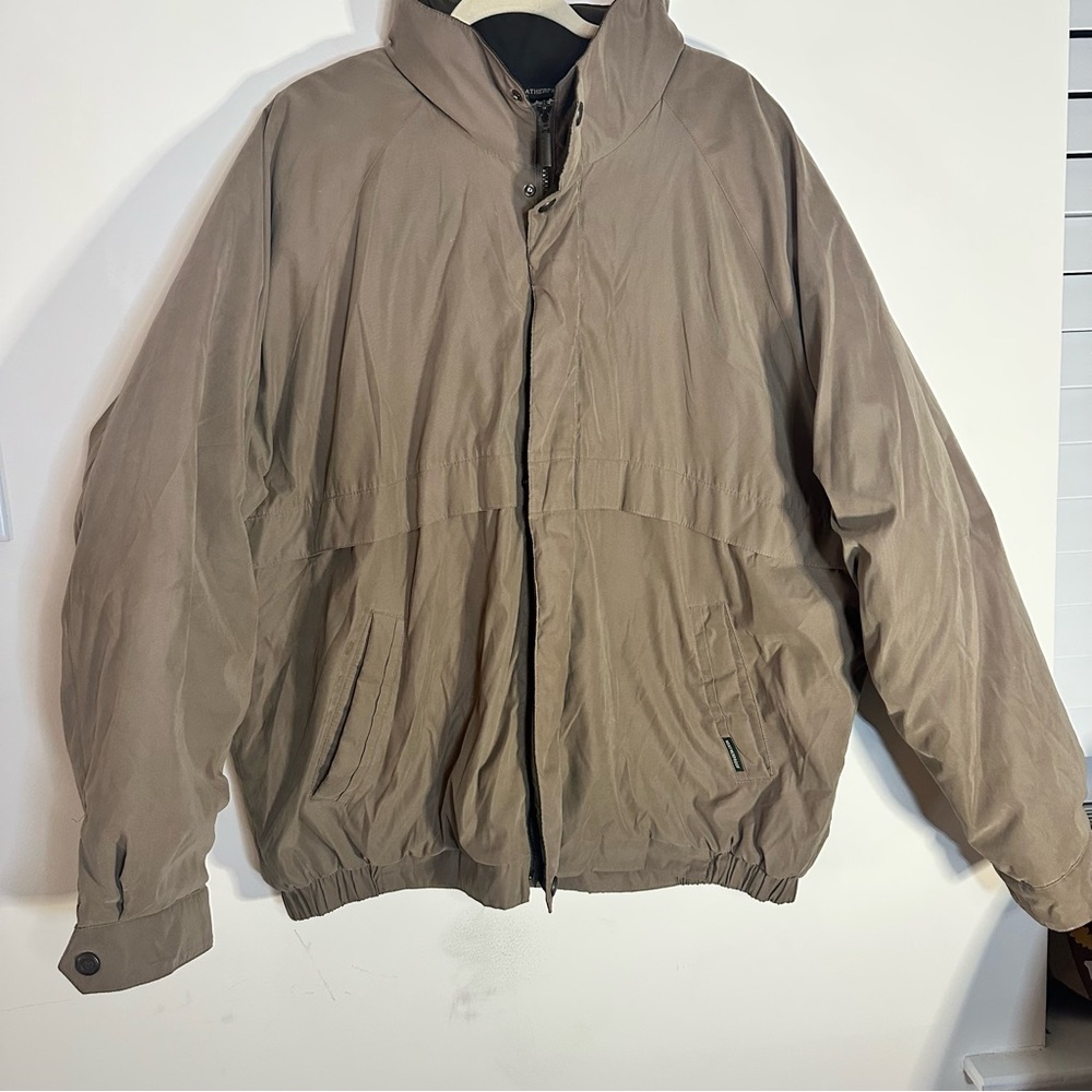 Weatherproof Brown Hooded Fleece Lined Jacket XXL Hidden Pockets